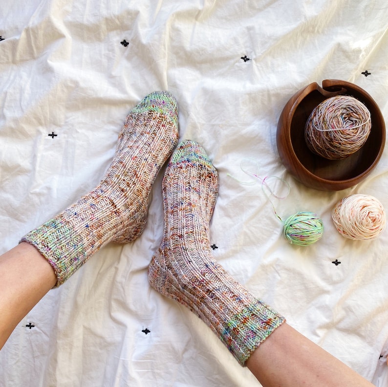 Easy Basic Worsted Weight Sock Knitting Pattern The Thicksgiving Socks image 8