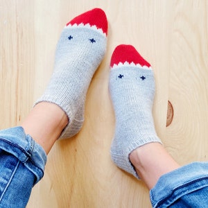 Feet Teeth Socks Beginner Colorwork Sock Knitting Pattern Easy Sock Knitting Pattern Halloween Sock Knitting Pattern image 9