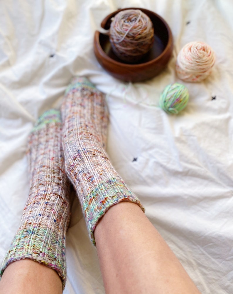 Easy Basic Worsted Weight Sock Knitting Pattern The Thicksgiving Socks image 2