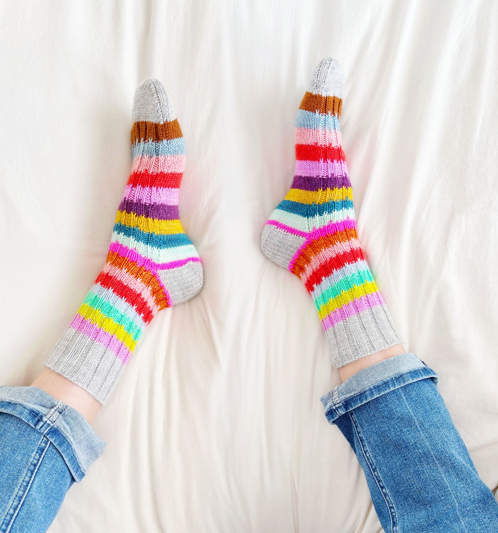 Classic Ribbed Socks Slip Stitch Knitting Easy Knitting - Etsy