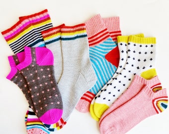 Easy Beginner Sock Knitting Pattern Set ~ The Summerland Sock Set