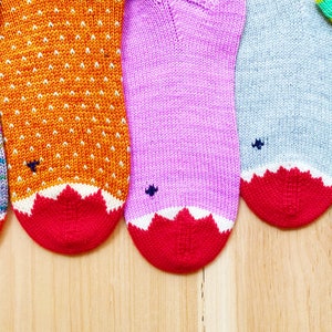 Feet Teeth Socks Beginner Colorwork Sock Knitting Pattern Easy Sock Knitting Pattern Halloween Sock Knitting Pattern image 10