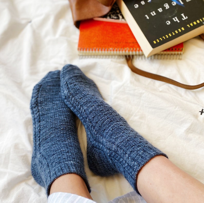 Easy Cabled Socks Knitting Pattern The Little Black Socks image 7