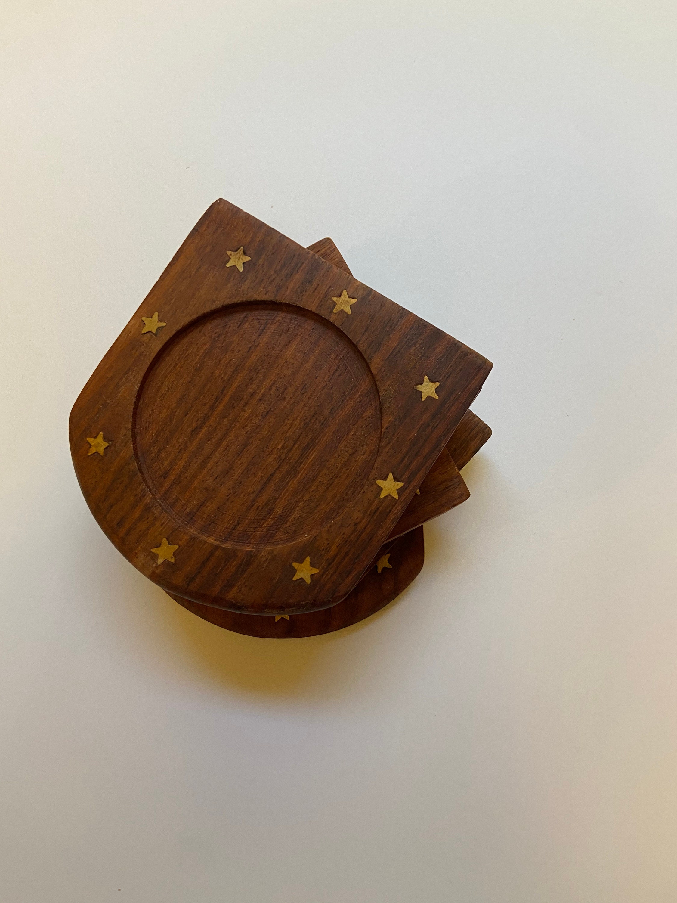 Posavasos de madera estrella de mediados de siglo | Etsy