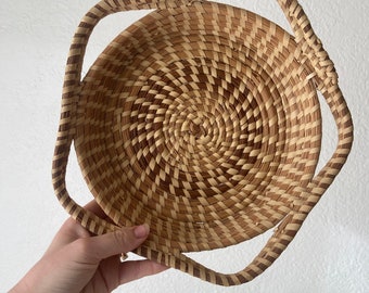 Gullah sweetgrass star shaped flat basket