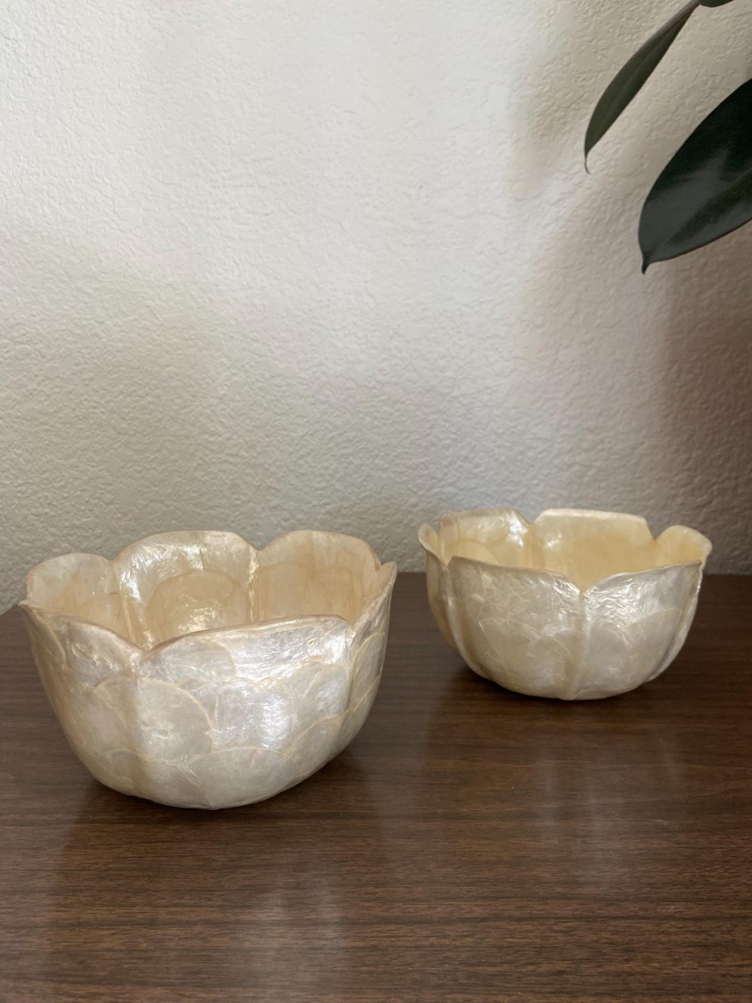 Set of (2) Capiz Shell Scalloped Bowls, Made in Philippines - Etsy