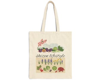 Botanical Tote Bag, Eco-Friendly Shopping Bag, Gardening Gift, Market Tote, Shizen Lifestyle Design, Reusable Grocery Bag, Nature Lover Gift
