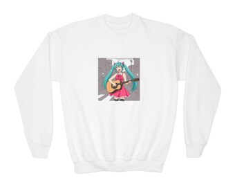 Anime Character Youth Crewneck Sweatshirt, Cozy Gift for Fans, Perfect for Casual Wear, School, Birthdays, Concerts