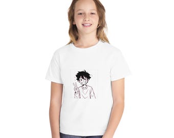 Youth Midweight Tee with Cute Animation, Perfect Gift for Teens, Casual Wear, Cool Summer Tee, Birthday Present, Fun Graphic Shirt