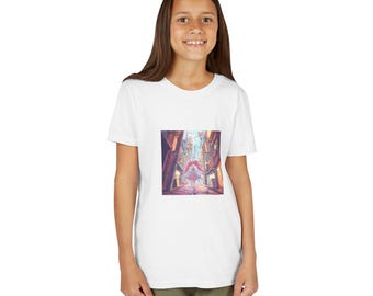Anime Youth Short Sleeve Tee - Street Art Design, Fun Summer Style for Kids, Perfect for Birthdays, Playdates, Art Lovers, Casual Wear