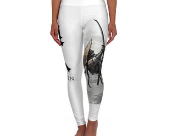 Japanese Warrior Spirit High Waisted Yoga Leggings - Inspirational Fitness Wear for Yoga, Pilates, Comfort, Gym, Active Lifestyle