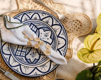 Handgemaakt keramisch dinerbord | Ambachtelijk serviesgoed | Handgemaakt serviesgoed | Aardewerk bord | Decoratieve plaat