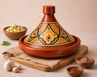 Moroccan Tagine Pot | Kitchenware | Handmade Pottery | Slow Cooking Clay Pot | Mediterranean Decor