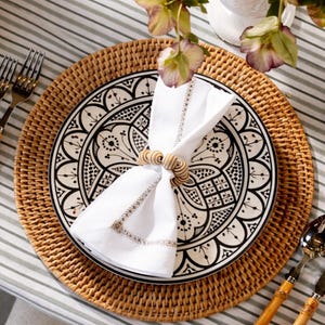 Ceramic Dinner Plate Set – Moroccan Berber Design, Unique Home Decor & Serving Dish