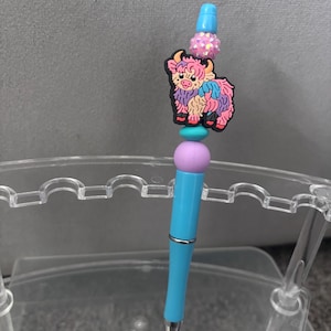 rainbow highland cow western beaded pen