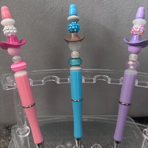 adorable multicolor cowboy hat western country beaded pen