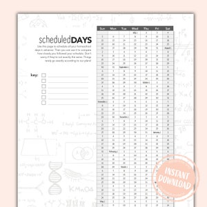 2023-2024 Homeschool Scheduled Days, Page de planificateur numérique, Homeschool, Téléchargement instantané