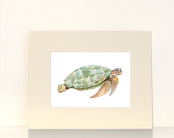 Sea Turtle Print, Turtle Watercolor Painting, Green Sea Turtle painting