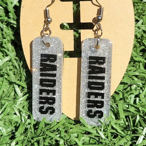 Raiders Glitter Earrings, Gifts for her, NFL