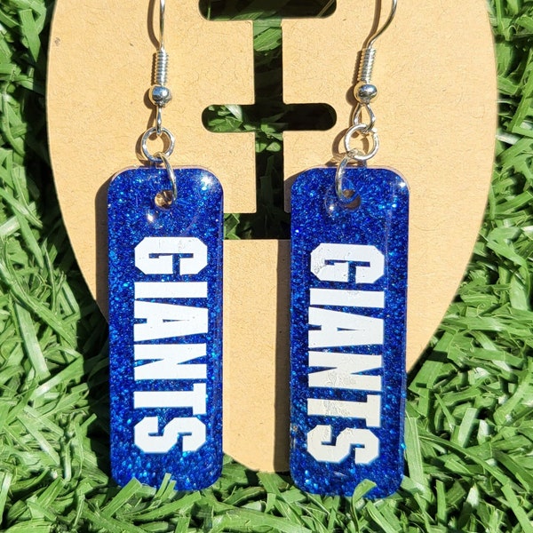 Giants Glitter Earrings, Gifts for her, NFL