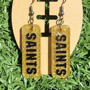 Saints Glitter Earrings, Gifts for her, NFL