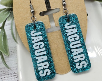 Jaguars Glitter Earrings, Gifts for her, NFL
