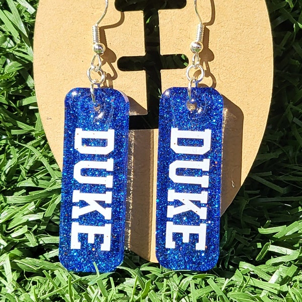 Duke Glitter Earrings, Gifts for her, College Football