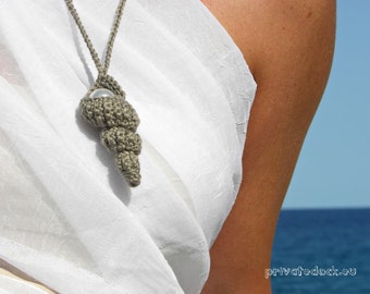 Crochet Shell Necklace, Minimalist and Elegance, Eco Friendly Jewelry, Mermaid's Style! Summer Pool Party, Beach Party, Amazing Gift!