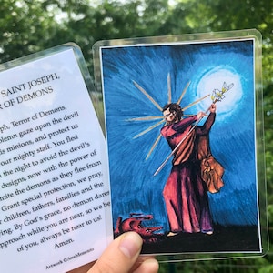 St. Joseph, Terror of Demons Prayer Card, St Joseph Prayer Card