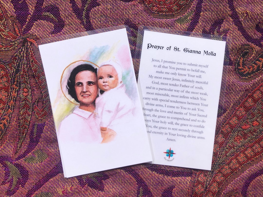 St. Gianna Molla Prayer Card Etsy
