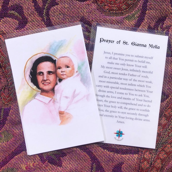 Saint Gianna Prayer Card Etsy