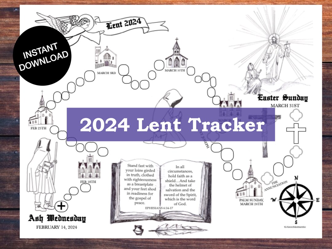2024 Lenten Tracker Pilgrim Etsy