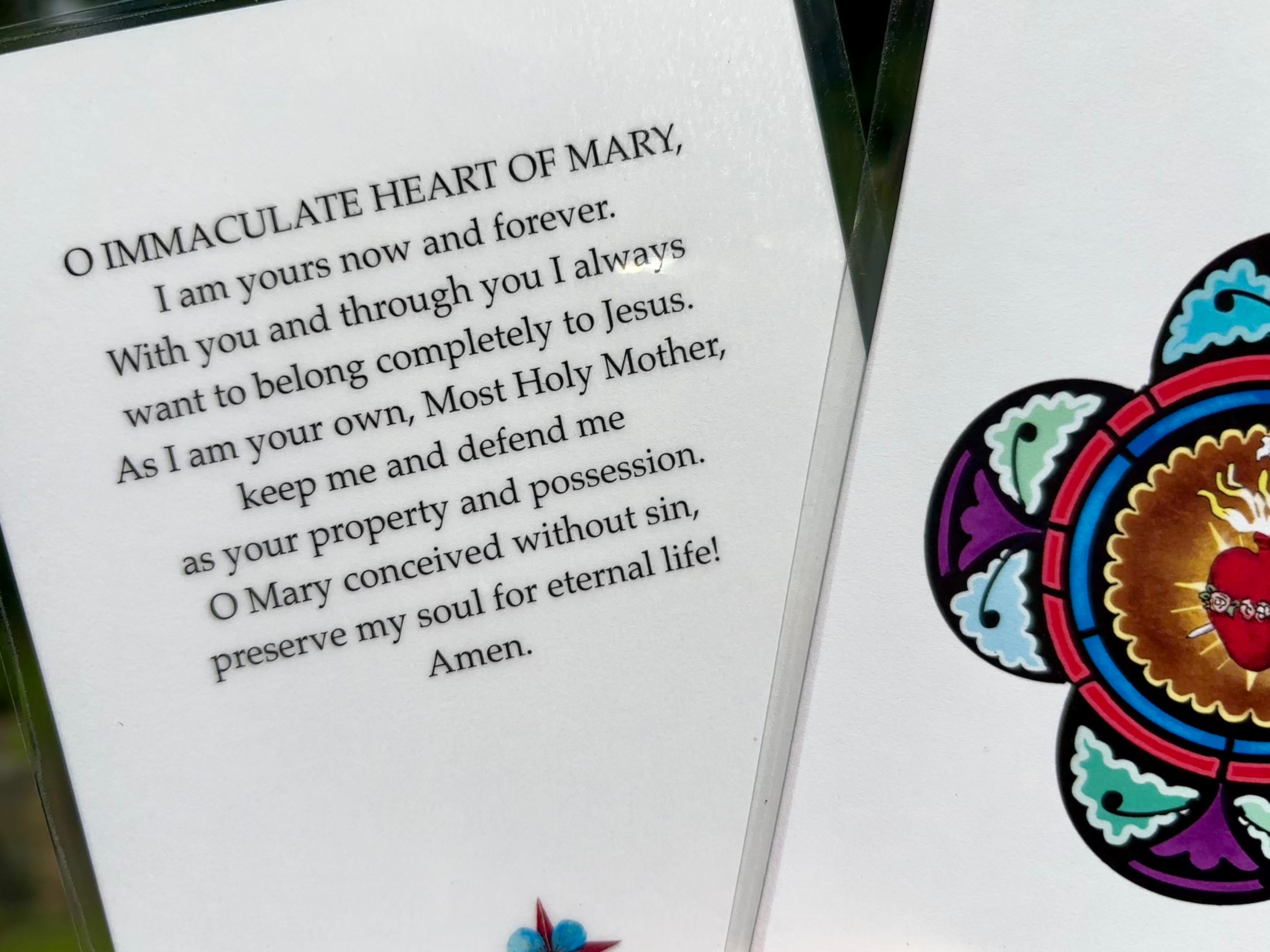 Immaculate Heart of Mary Prayer Card - Etsy