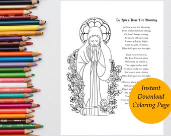 Marian Coloring Page Instant Download