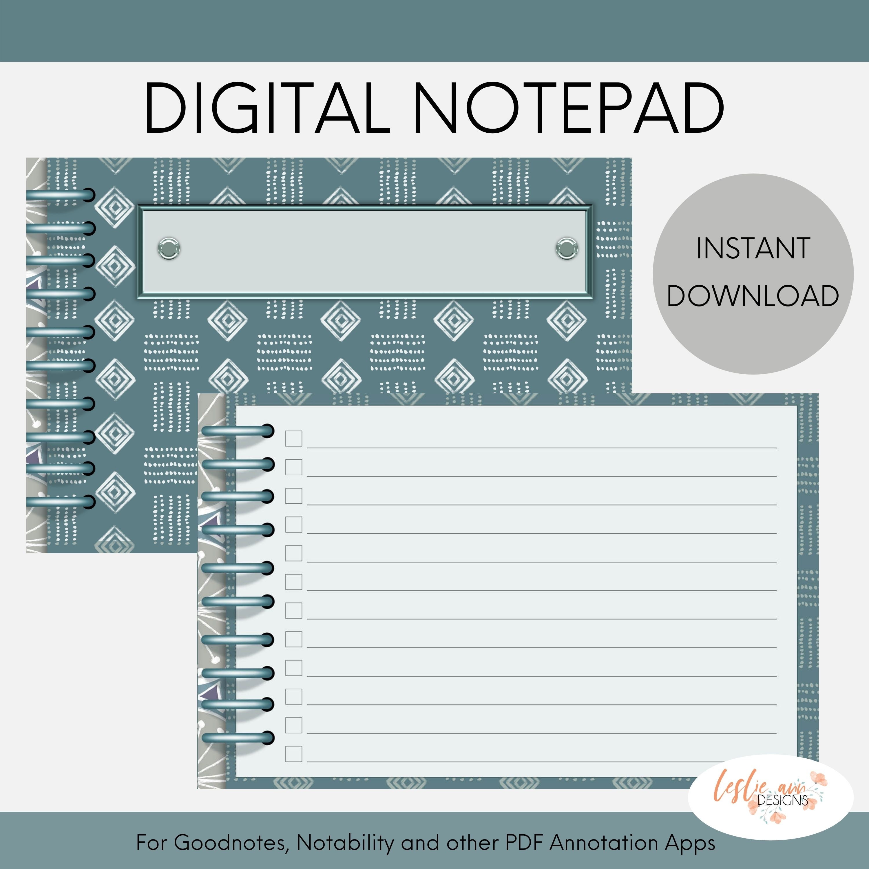 Digital Notepad Simple Notepad for Quick Notes and To Do Etsy