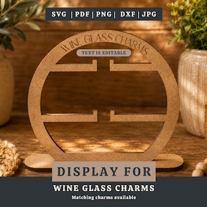 Archivo de corte SVG listo para láser para expositor de copas de vino, expositor de joyas, expositor para ferias de artesanía, archivo de corte SVG Glowforge