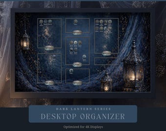 Desktop Organizer Dark Vintage Lantern Computer Wallpaper Custom Icon Pack Gothic Laptop Background Layout Folder Icons Moody Dark Romance