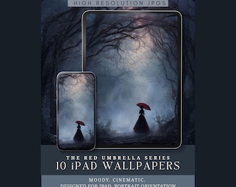 iPad Wallpaper Moody Elegant Dark Romantic Art Vertical Digital Cover for iPad Dark Academia Style Dark Elegance Tablet Gothic Background