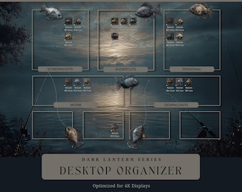 Desktop Organizer Wallpaper Dark Moody Fishing Computer Wallpaper Lake Ocean Custom Icon Pack Laptop Background
