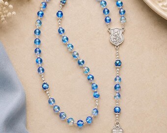 Saint Michael Rosary in Blue