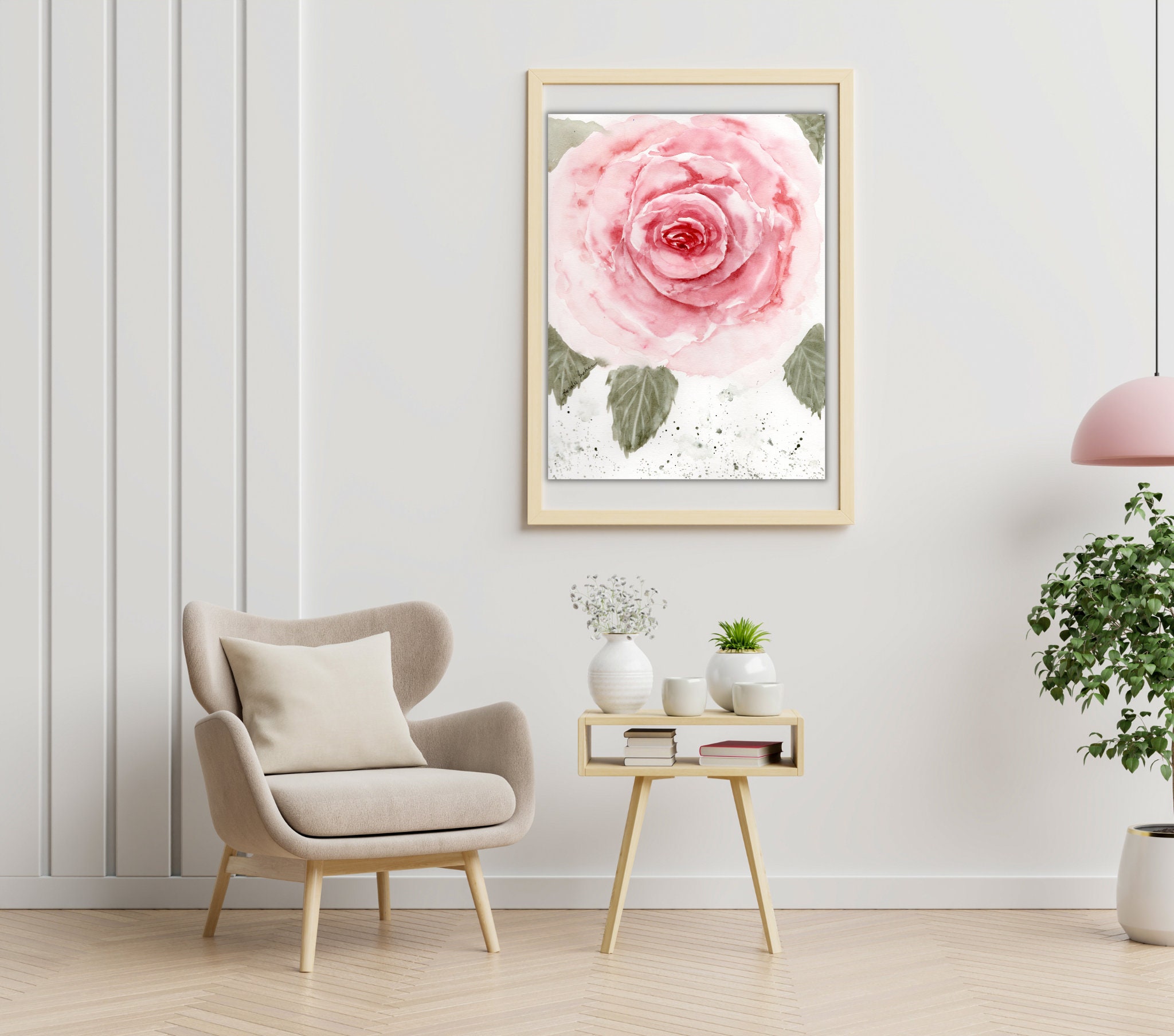 Watercolor Floral Painting, Digital Art Print, Home Decor, Office Wall ...