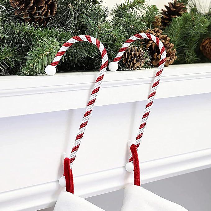 Wirlsweal Christmas Stocking Holder Mantel Hook Golden Silver Color Elk Snowman Snowflake Tree Holiday Decoration Xmas Gift Bag Sock Metal Fireplace