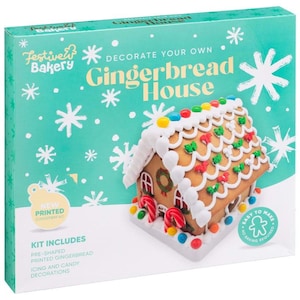 Set de regalo navideño: crea tu propia casa de jengibre, kit de manualidades de 530 g para actividades de bricolaje