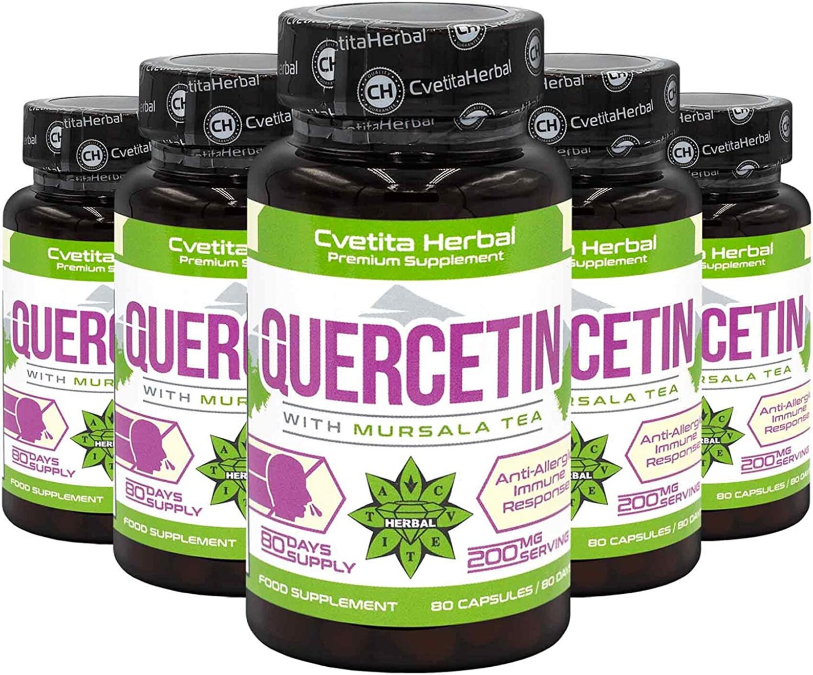 Quercetin with Mursala Tea 80 Vegetarian capsules x 200 mg Etsy