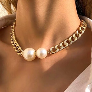 Chanel pearl necklace etsy hotsell