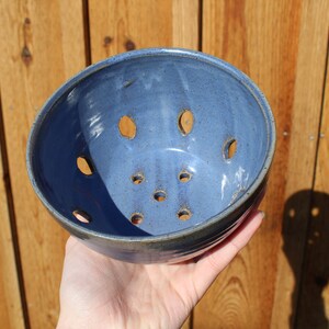 Blue Ceramic Berry Bowl, Wheel Thrown