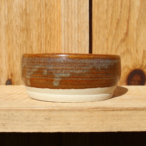 Shallow Brown Ceramic Bowl, Wheel Thrown