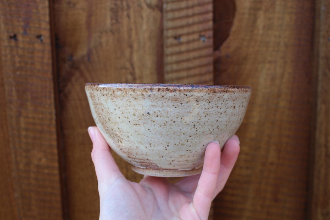Cream Speckled Ceramic Bowls, Wheel Thrown - Etsy