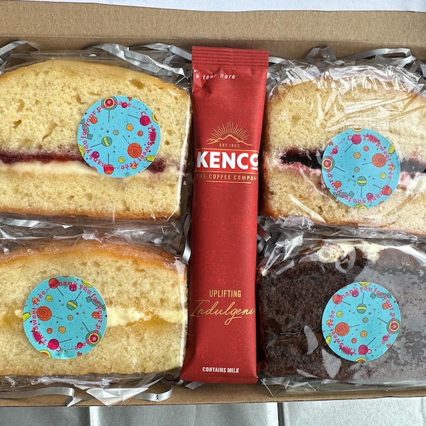 Surprise Cake Mail: Variety Pack with Tea or Coffee