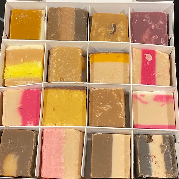 Variety of 16 delicious flavours of fudge in a gift wrapped box. Suitable for all occasions.